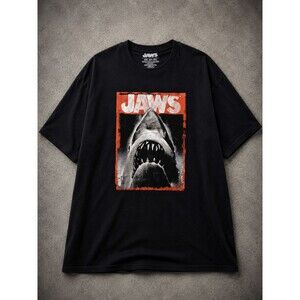 JAWS T Shirt Mens 3XL Universal Studios Shark Movie Horror Graphic Black Tee